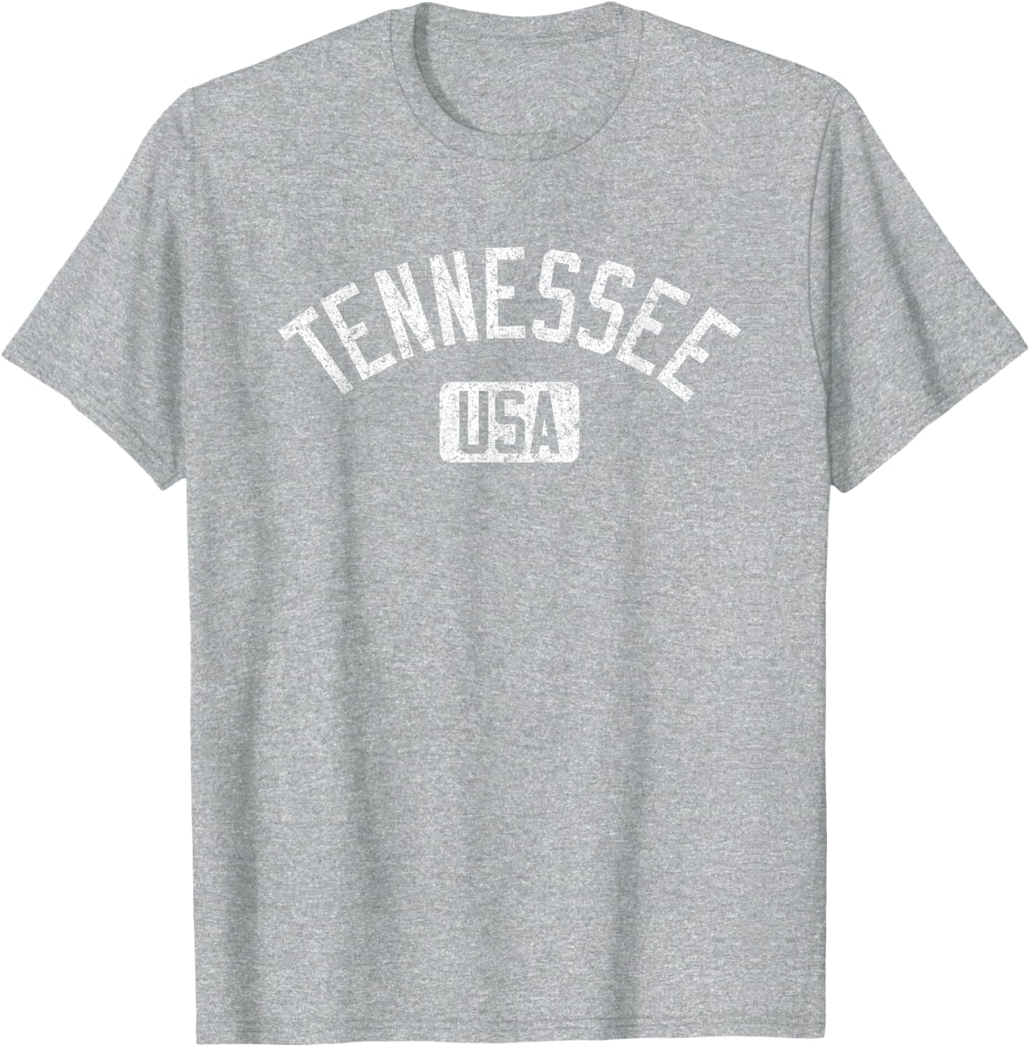 Tennessee Arched Text Distressed White Print T-Shirt for Casual Style - 11