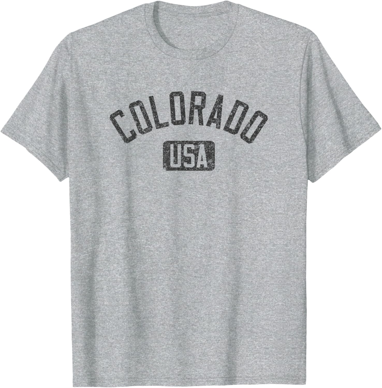 Colorado USA Arched Distressed Black Print T-Shirt for Casual Style - 13