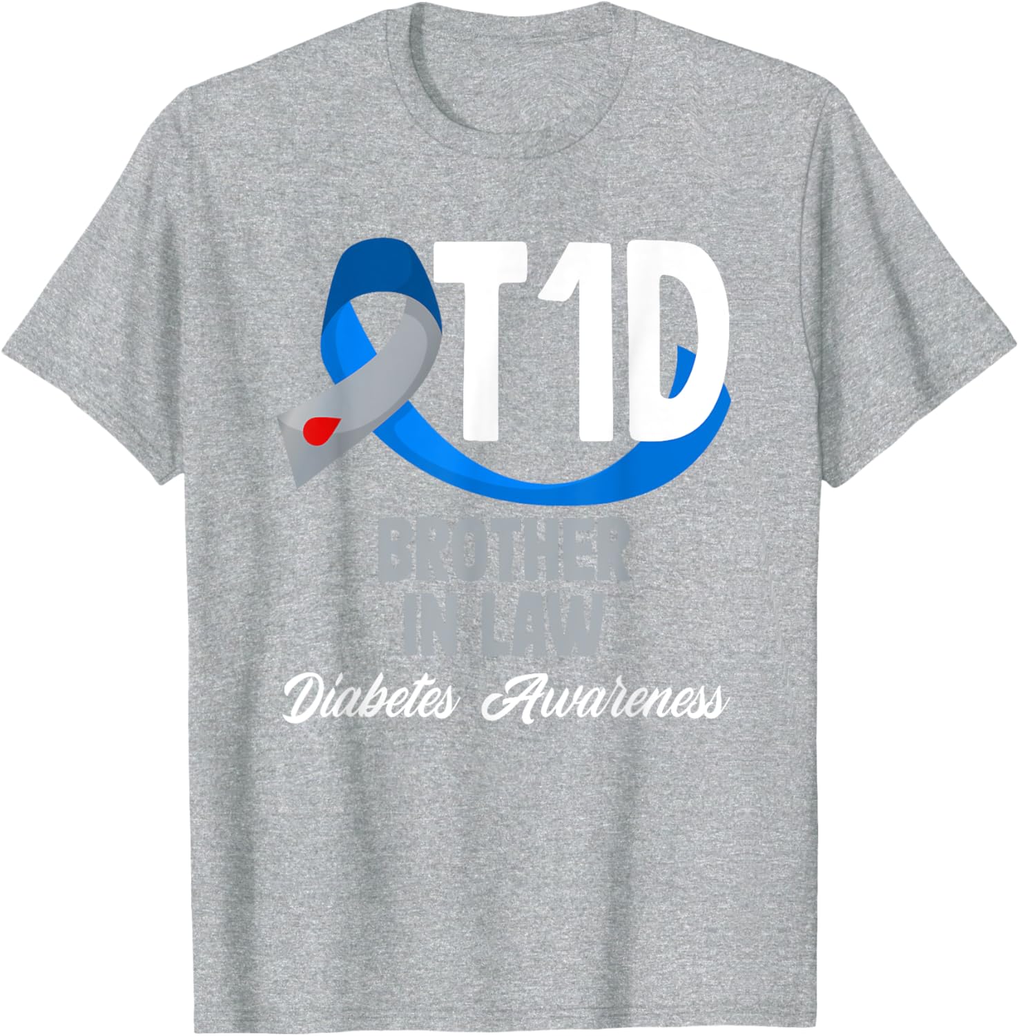 T1D Brother In Law Diabetes Awareness T-Shirt for Supportive Family Members - 17