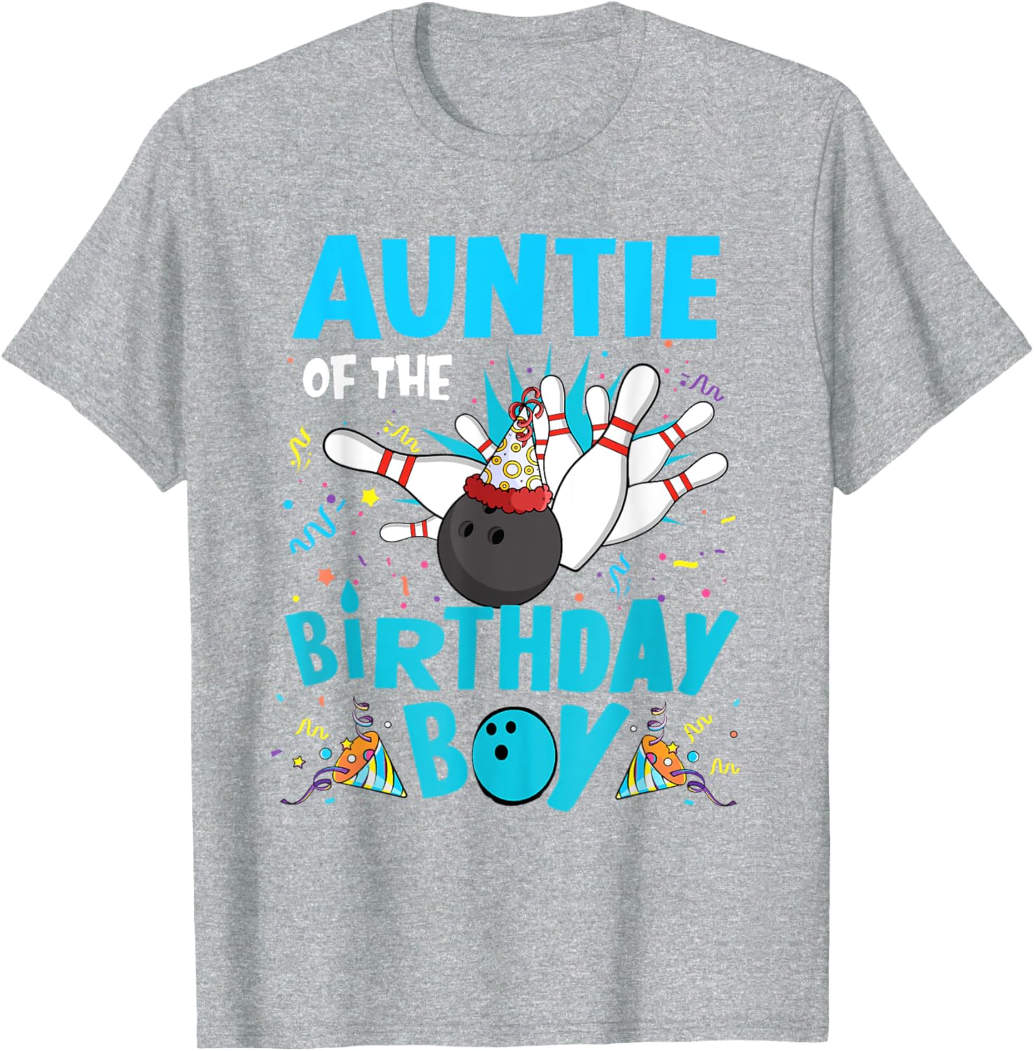 Auntie of the Birthday Boy Bowling T-Shirt for Family Fun Matching Outfits - 11