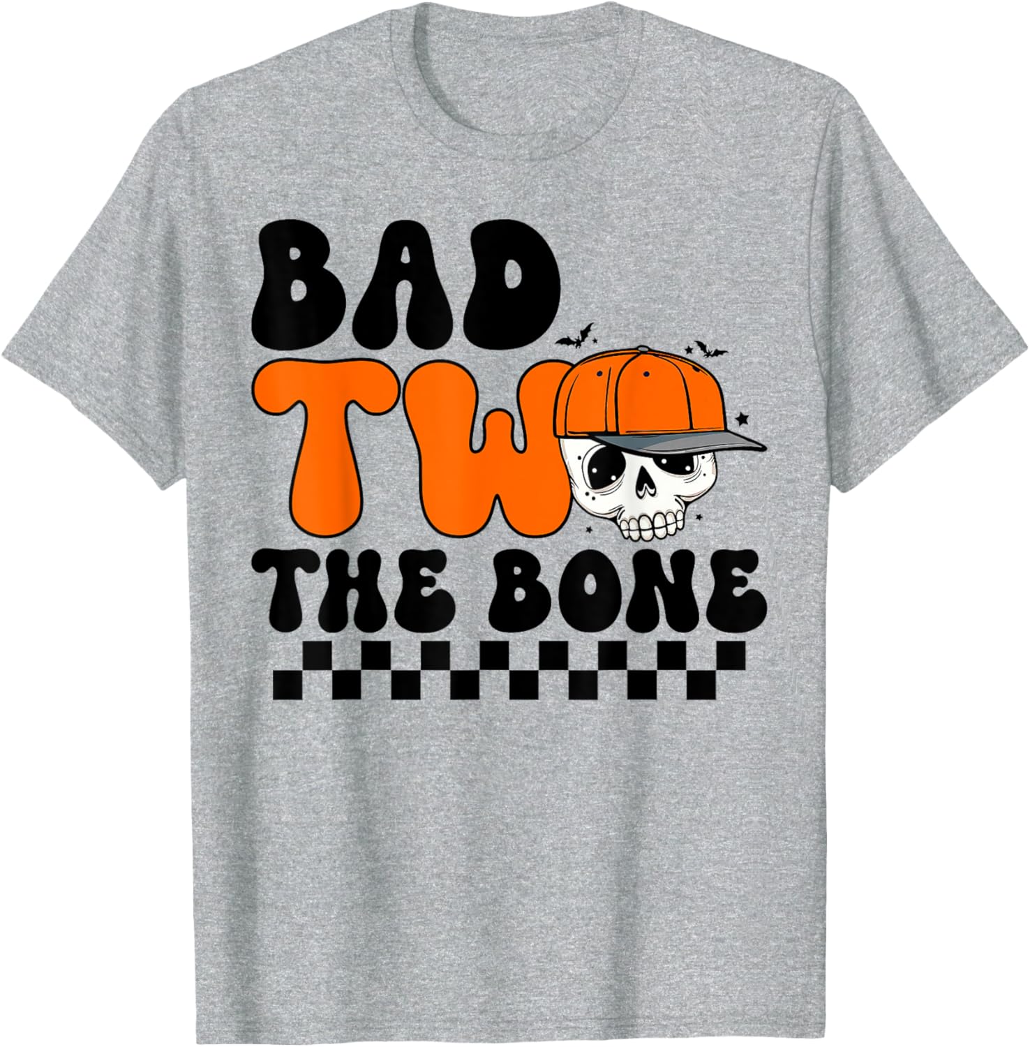 Cool Spooky 2nd Birthday T-Shirt for Boys - Bad Two The Bone Design - 6