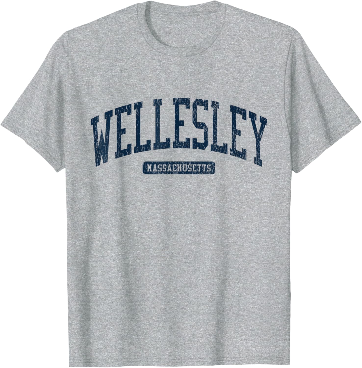 Wellesley MA College Style Blue T-Shirt for Students and Alumni - 14