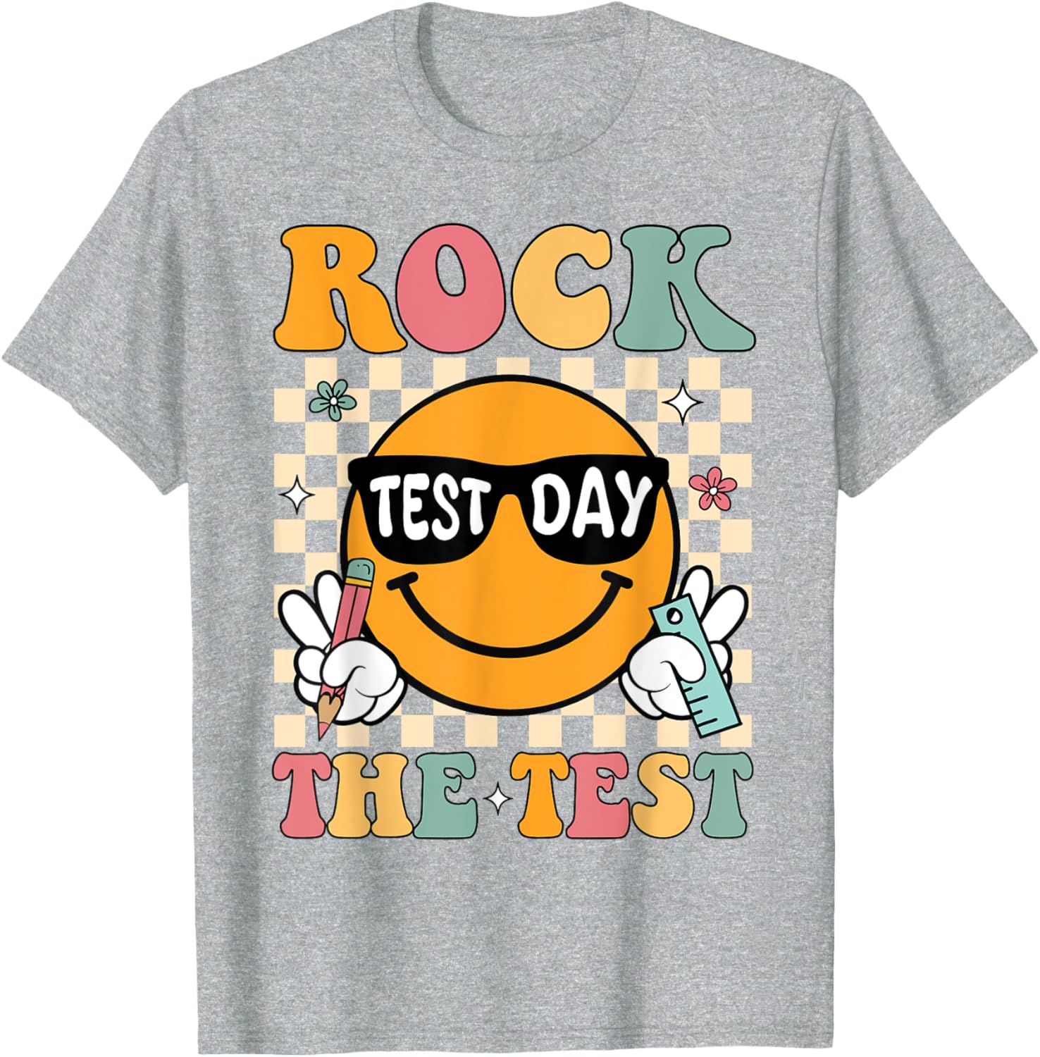 Test Day Rock The Test Teacher T-Shirt Motivational Gift for Educators - 4