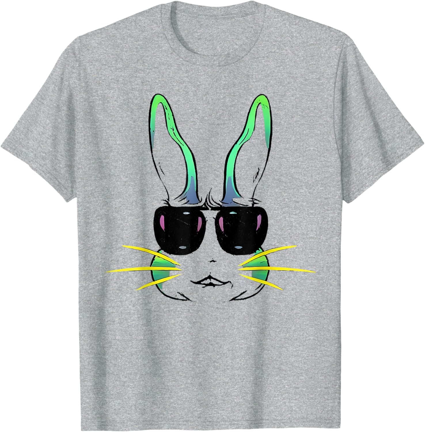 Cool Bunny Face Sunglasses T-Shirt for Fun Easter Celebrations - 3