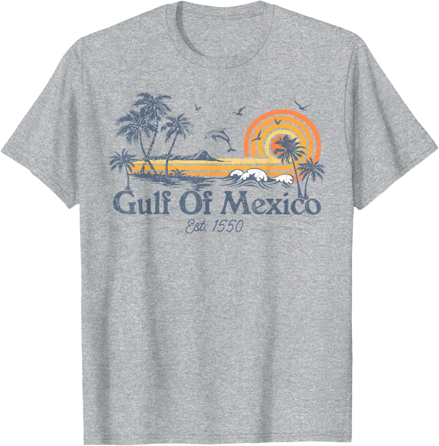 Gulf of Mexico Est 1550 Retro Vintage Beach T-Shirt for Beach Lovers - 17