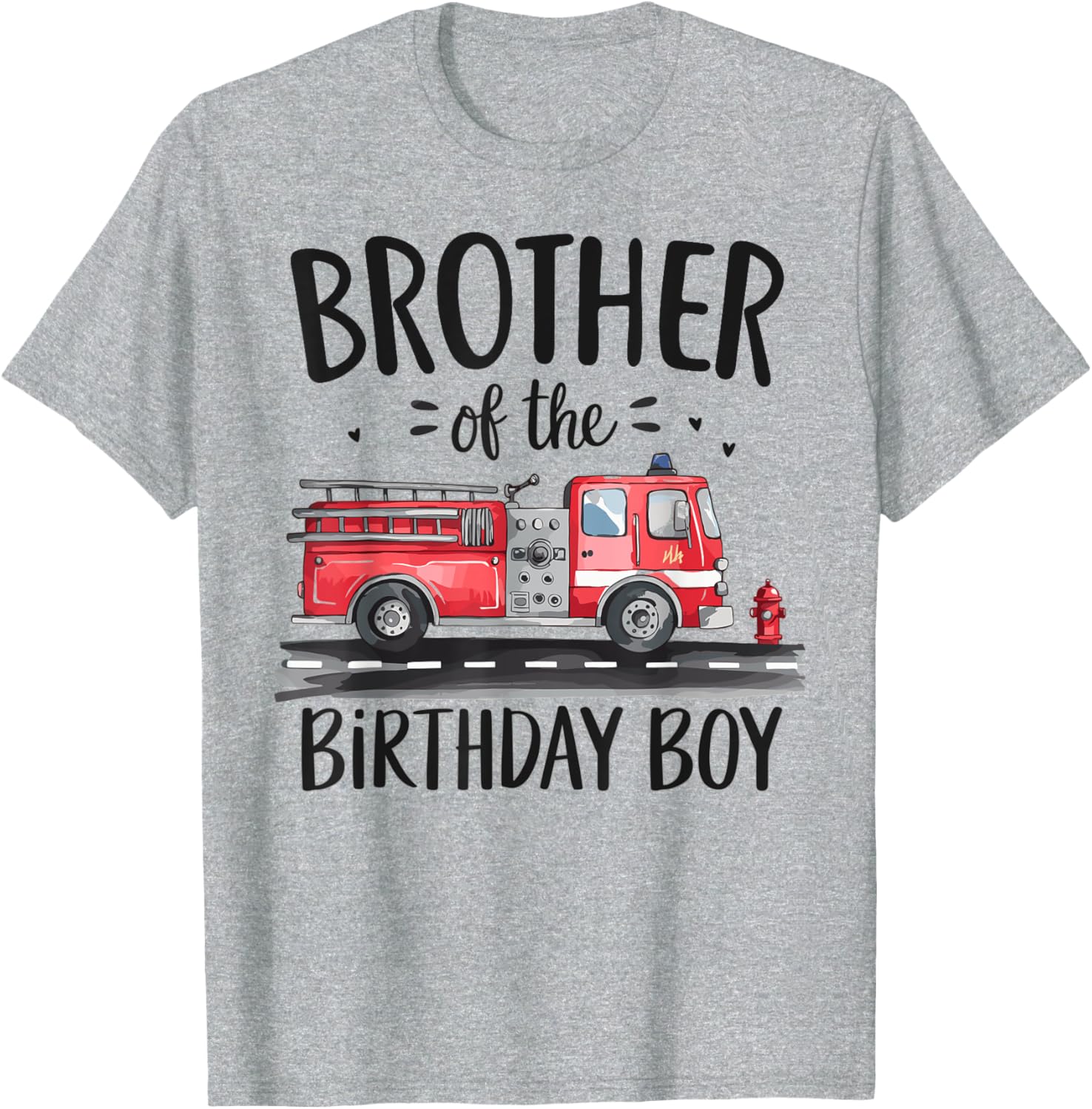 Brother of the Birthday Boy Fire Truck Firefighter T-Shirt for Boys - 3