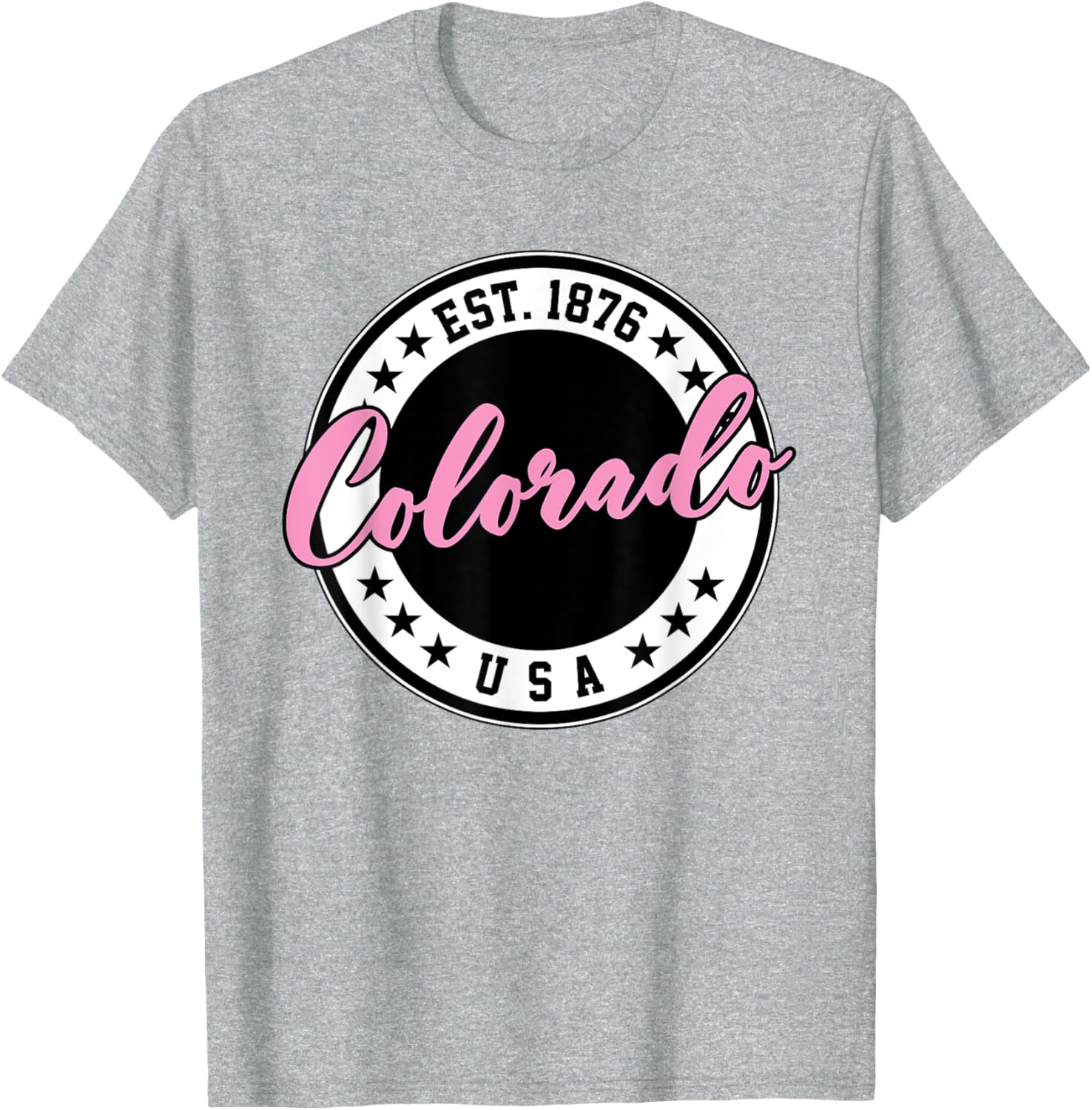 Colorado USA Script Circle Pink Text T-Shirt for Stylish Comfort - 10