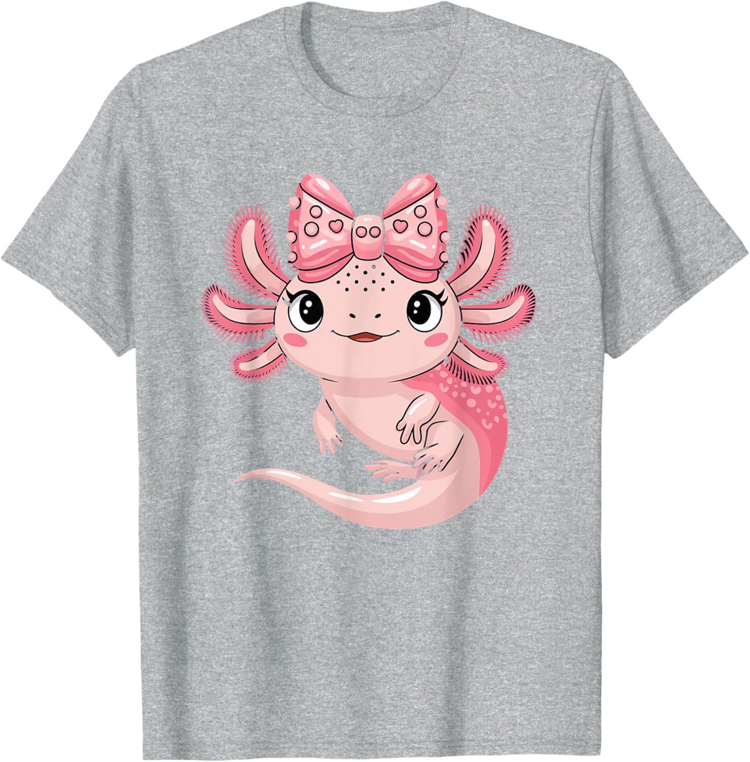 Cute Axolotl Girls Coquette Bow T-Shirt for Axolotl Lovers - 25