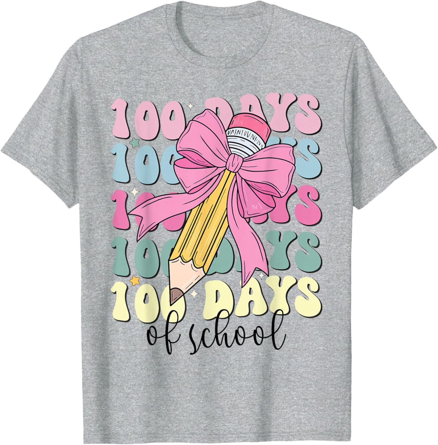 Adorable 100 Days of School Girls Coquette Bow T-Shirt for Kids - 11