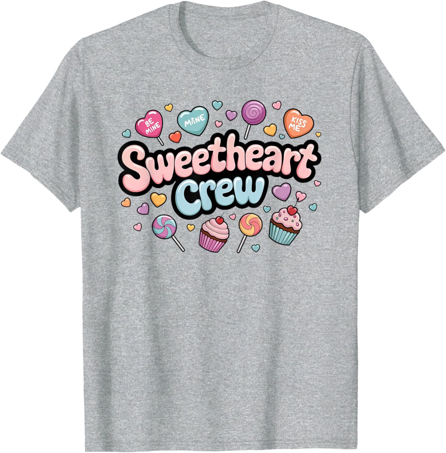 Sweetheart Crew Pastel Candy Cupcake T-Shirt for Fun and Fashion Lovers - 10