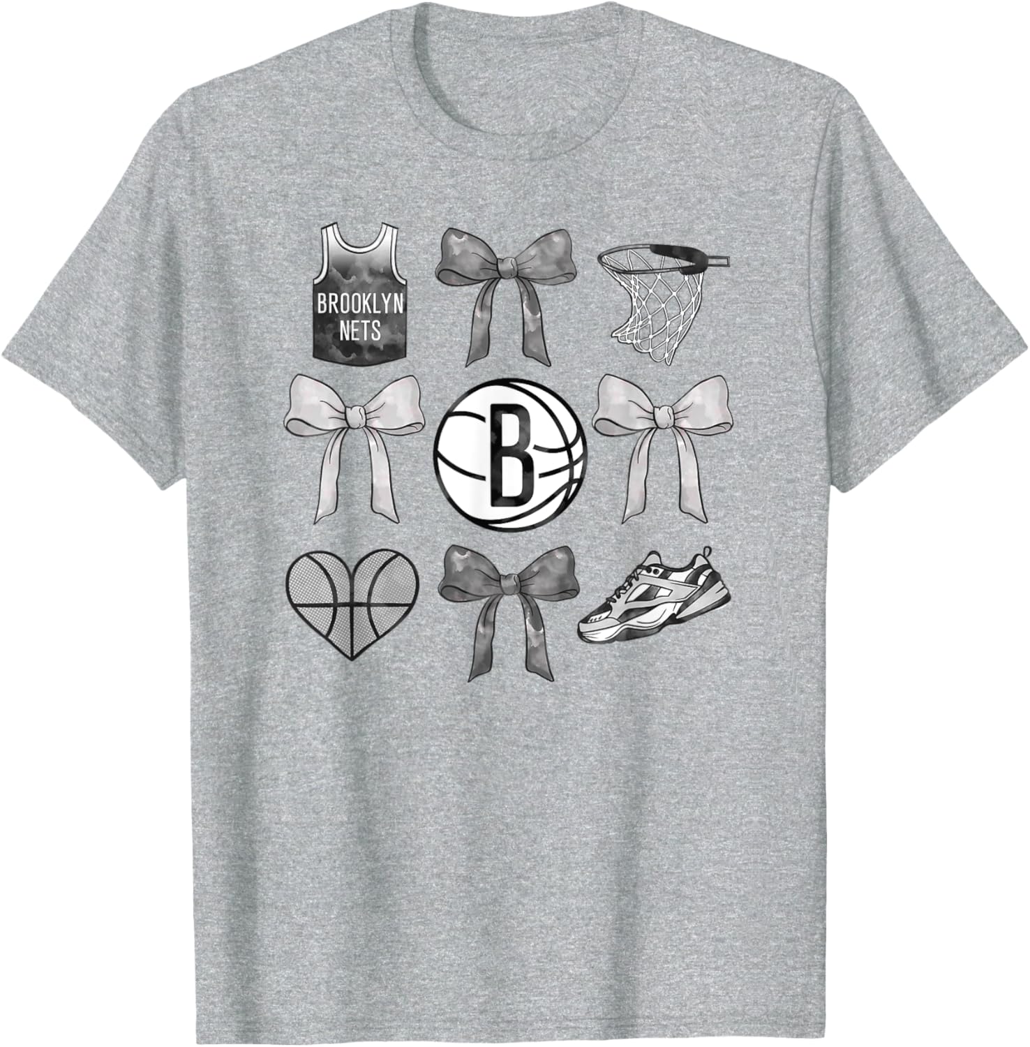 Stylish NBA Brooklyn Nets Bow Grid T-Shirt for Fans and Fashion Lovers - 4