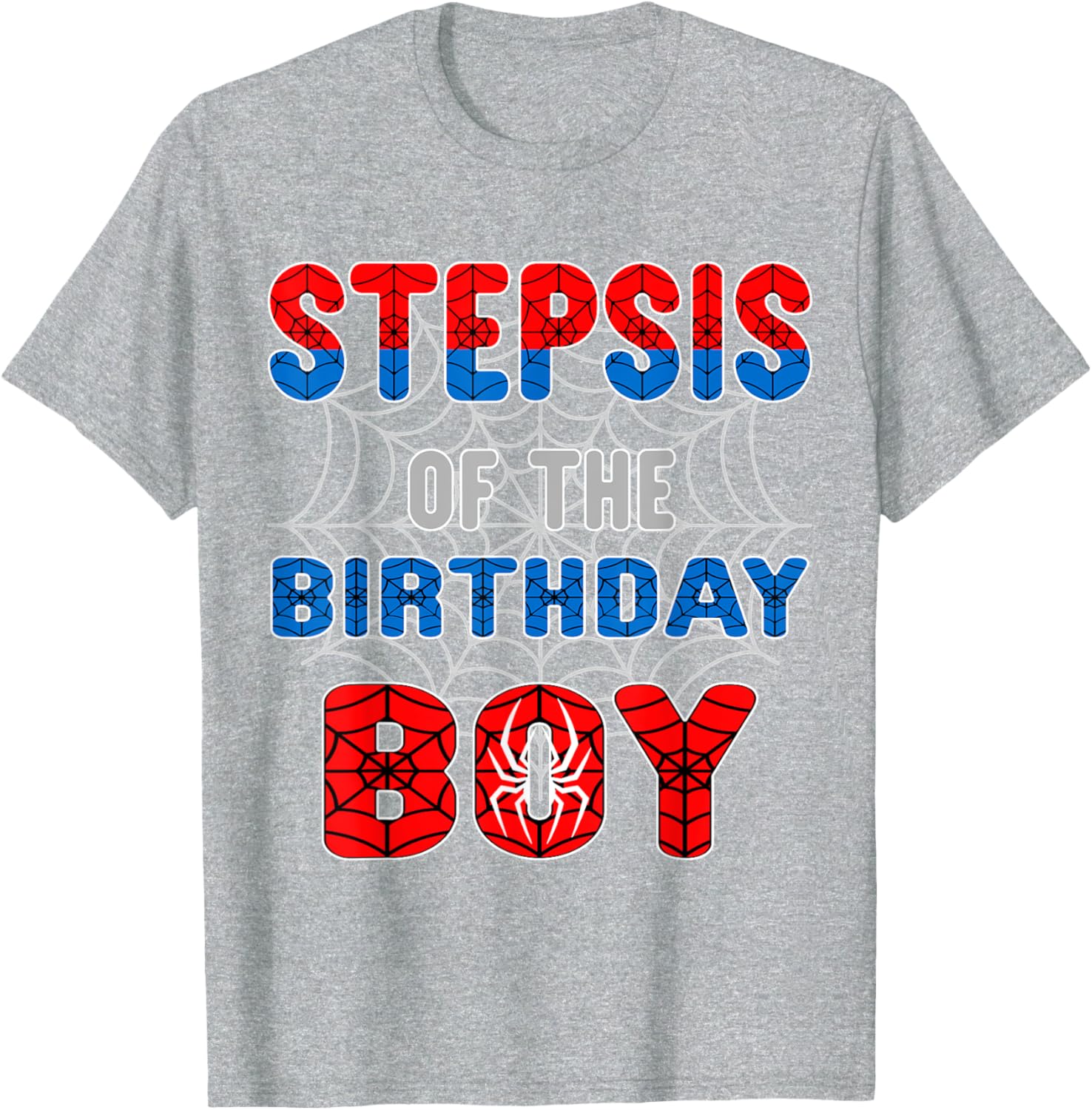 Spider Web Birthday Party T-Shirt for Step Sis of the Birthday Boy - 4