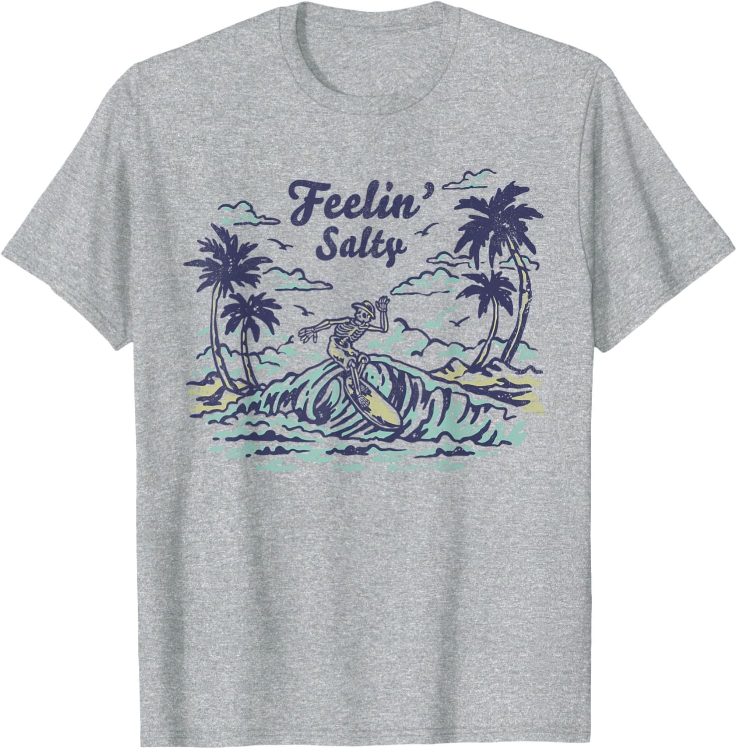 Vintage Wave Retro T-Shirt Feelin' Salty Summer Beach for Men & Women - 6