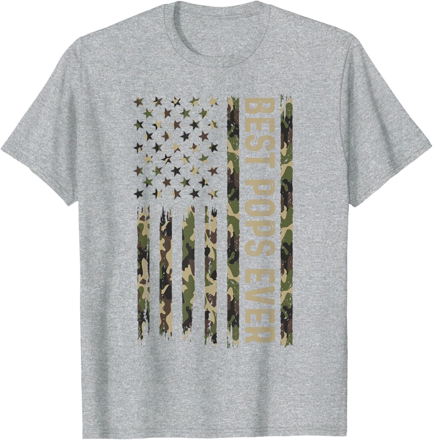 Best Pops Ever Camouflage Flag T-Shirt for Father's Day Gifts - 17