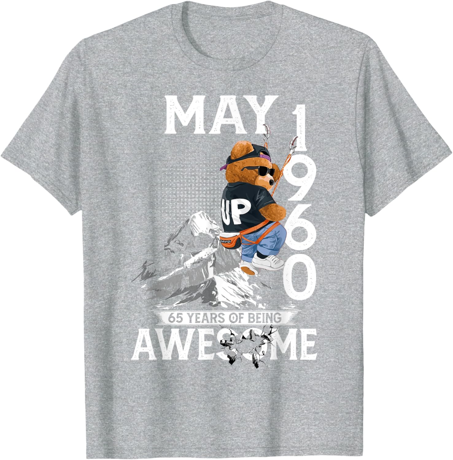 65th Birthday Bear Legends T-Shirt for Men May 1960 Vintage Style - 2