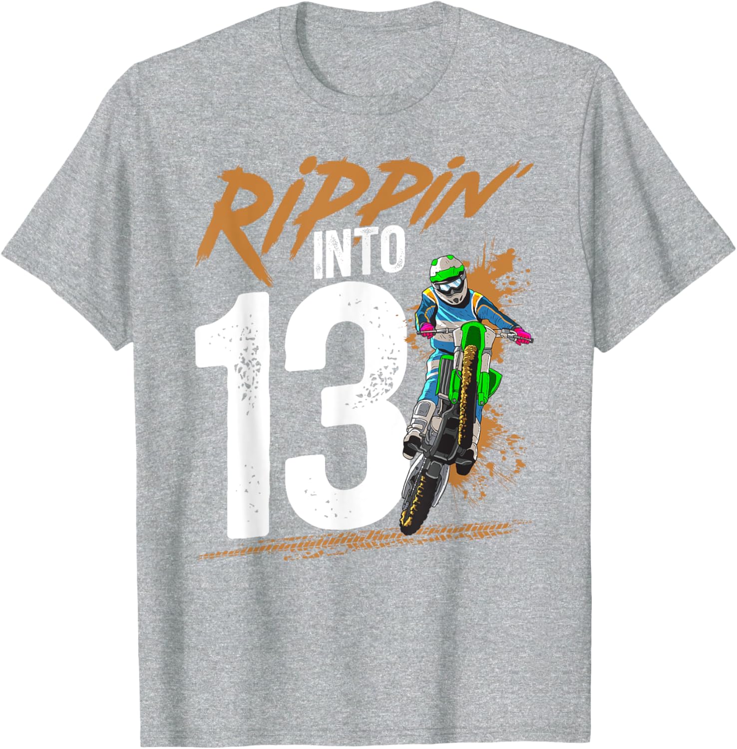 Cool 13th Dirt Bike Birthday Party T-Shirt for Young Bikers - 17
