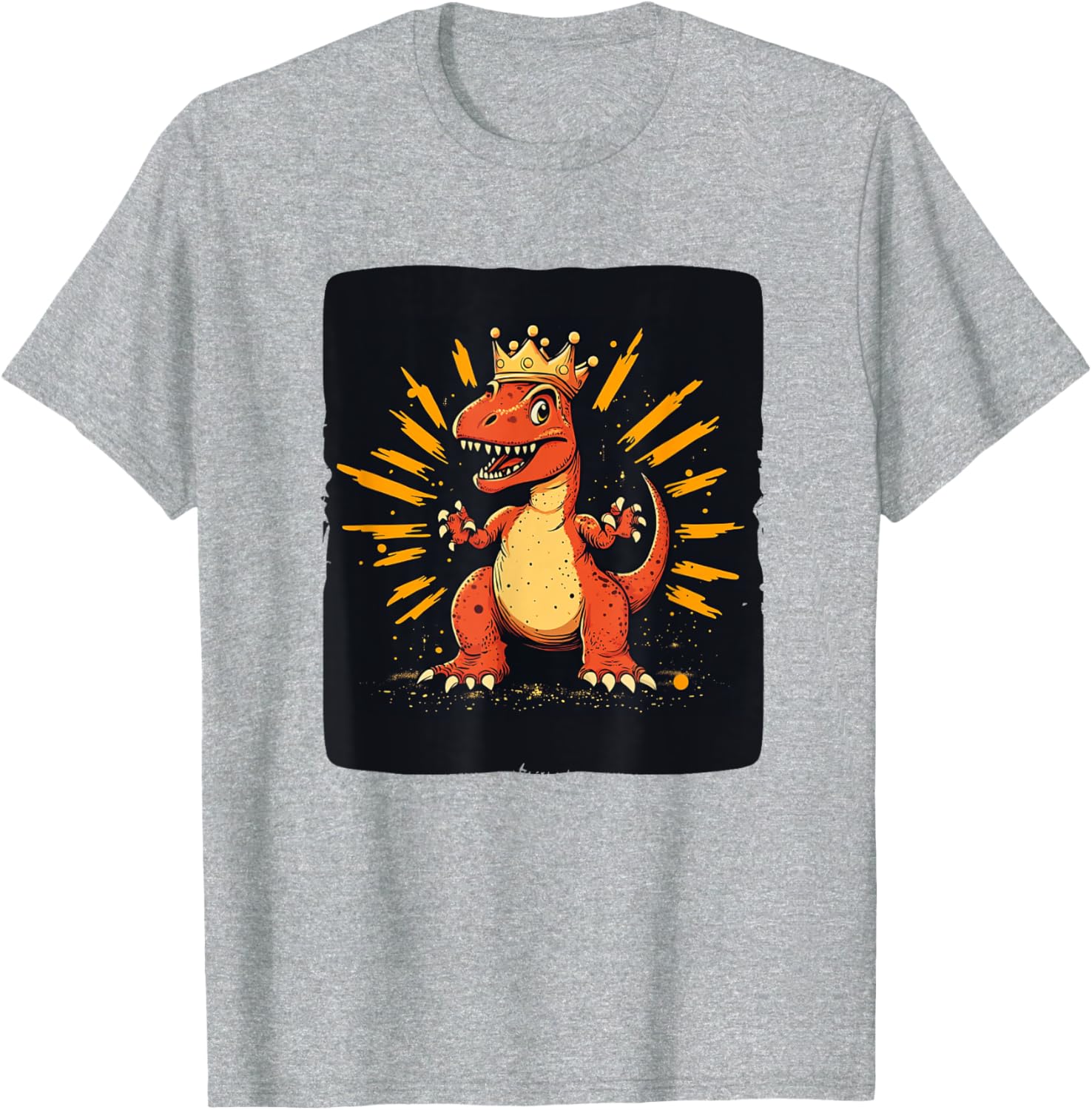Cool Red Dinosaur Costume T-Shirt with Crown for King Lovers - 8
