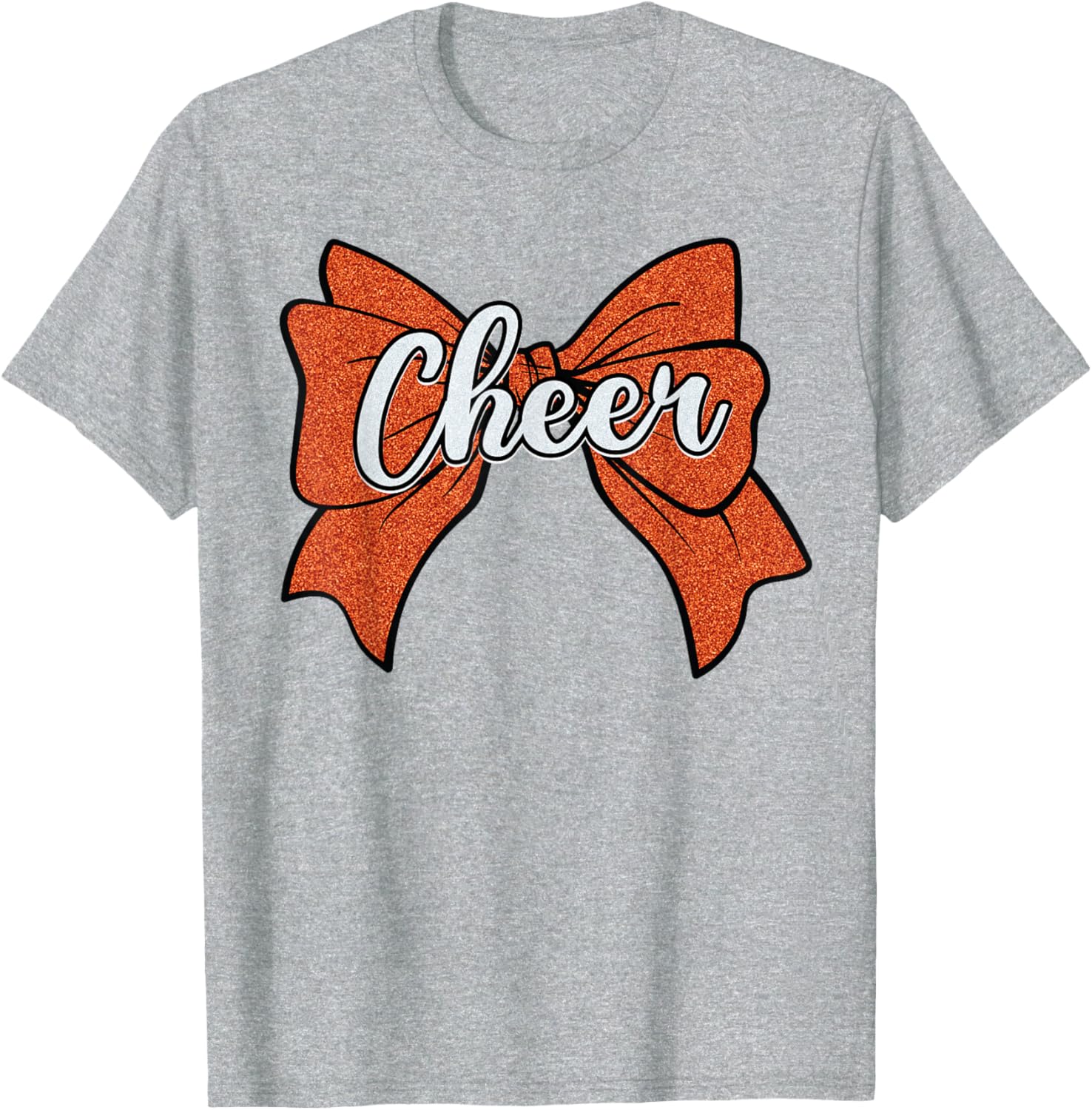 Coquette Orange Cheer Bow Sport T-Shirt for Cheerleaders and Fans - 9