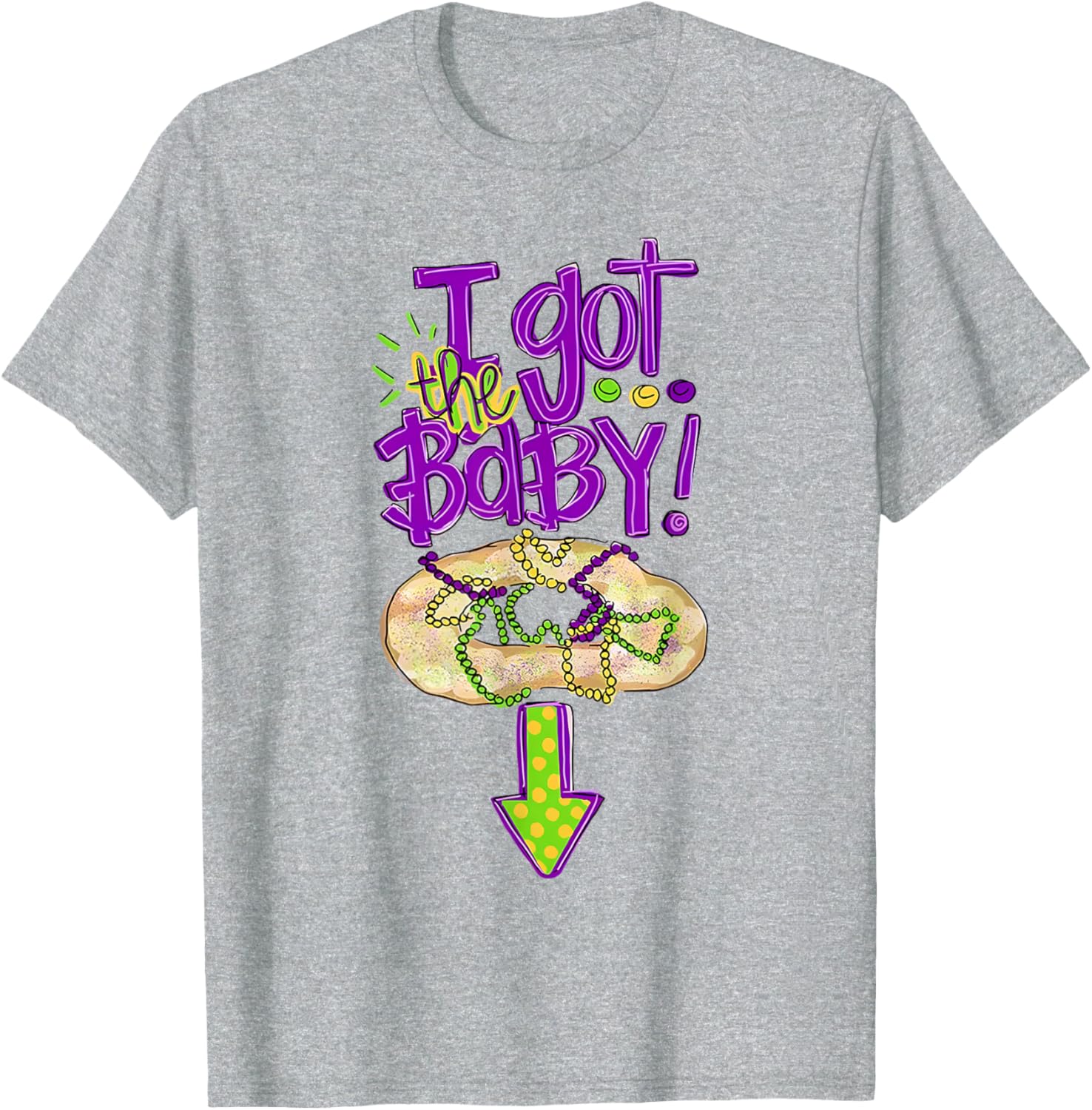 Baby Mardi Gras King Cake Reveal T-Shirt for New Orleans Celebrations - 15
