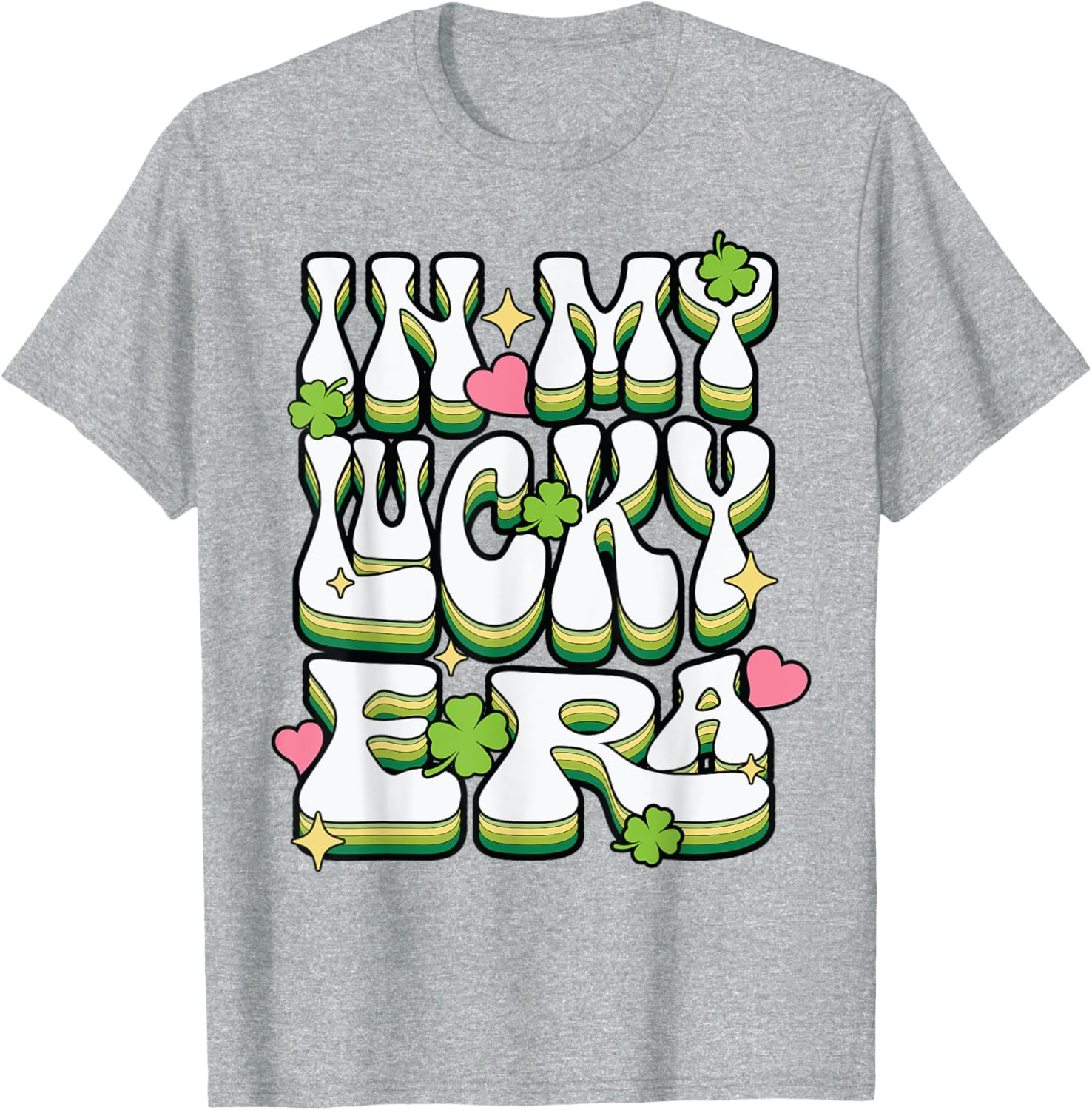 St Patricks Day Lucky Era Funny Irish Shamrock Groovy T-Shirt - 9