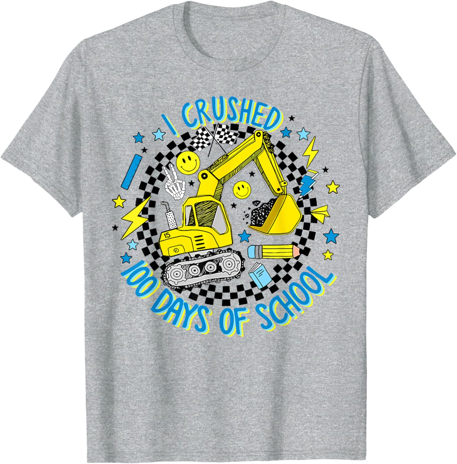 Cool Excavator Boys T-Shirt for 100 Days of School Celebration - 5