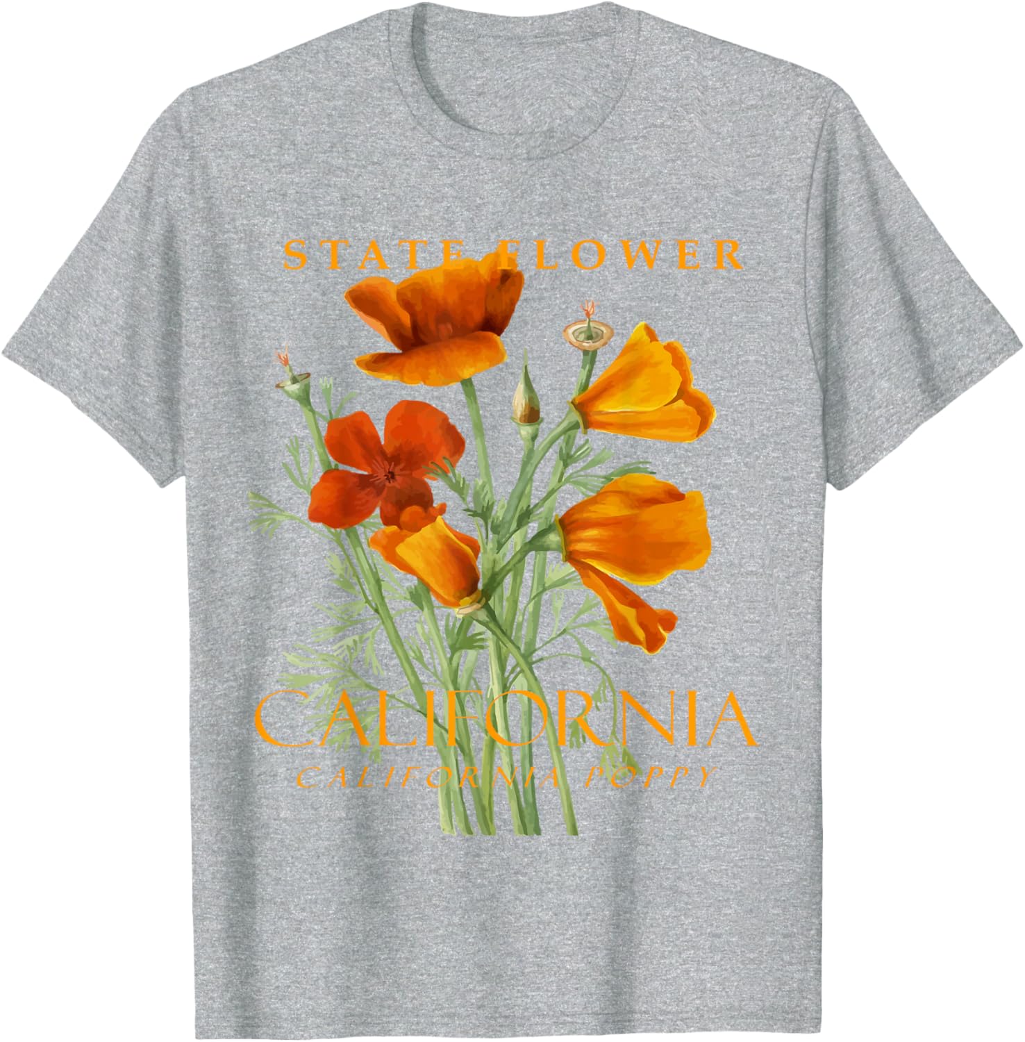 California Poppy T-Shirt for Nature Lovers - Stylish Floral Apparel - 27