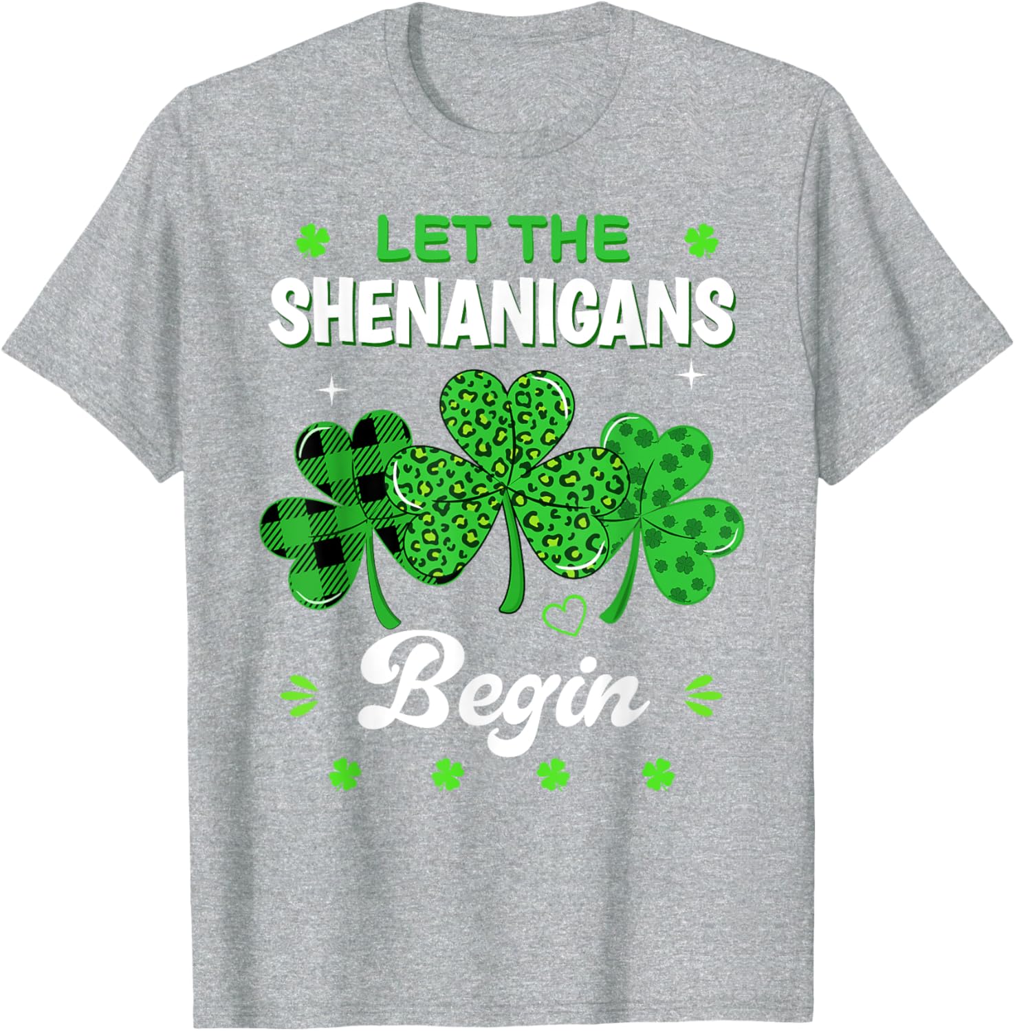 St Patricks Day Shamrock Leopard Print T-Shirt for Men and Women - 6