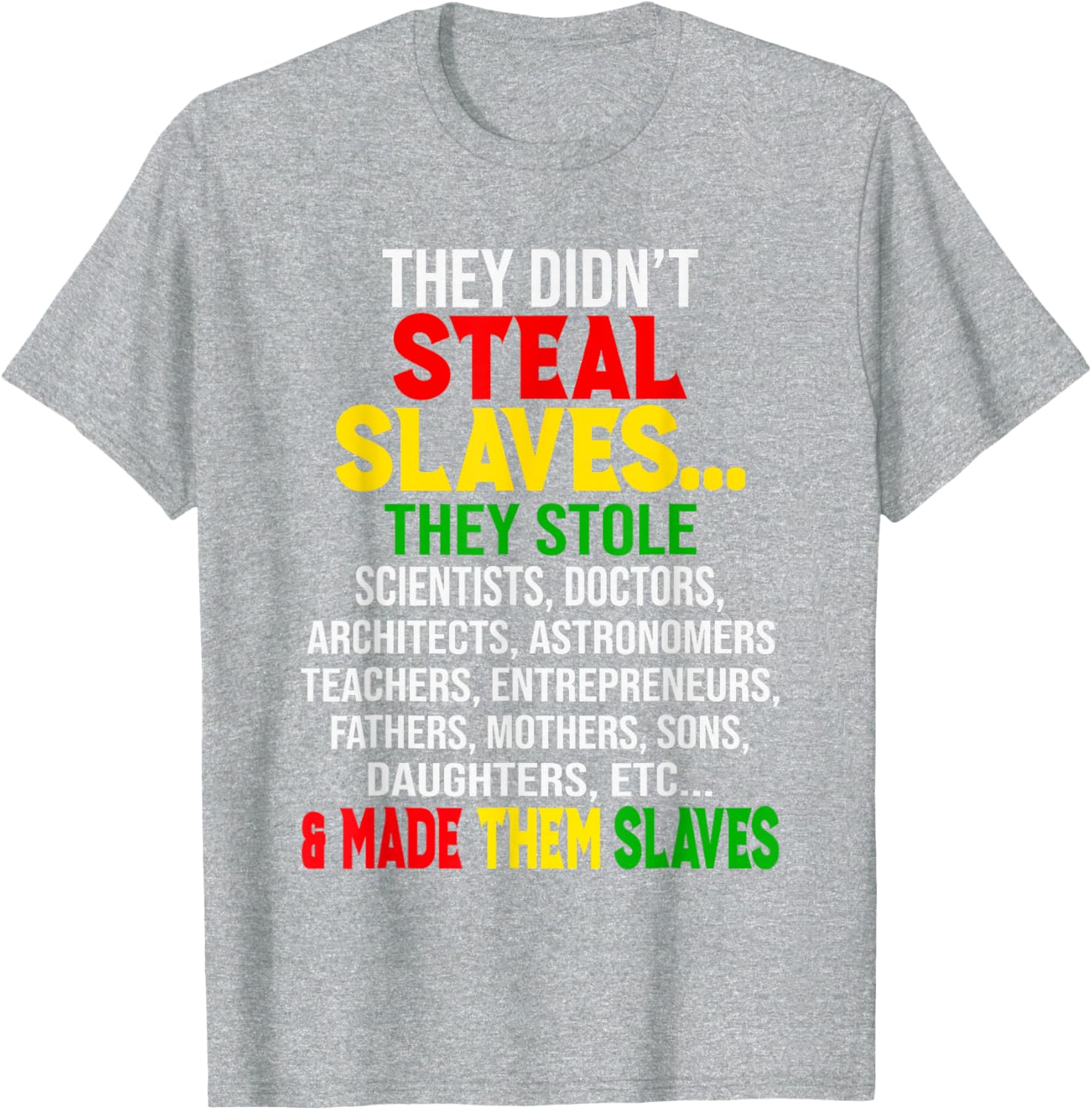 They Didn't Steal Slaves Melanin Black History Month T-Shirt for All - 4