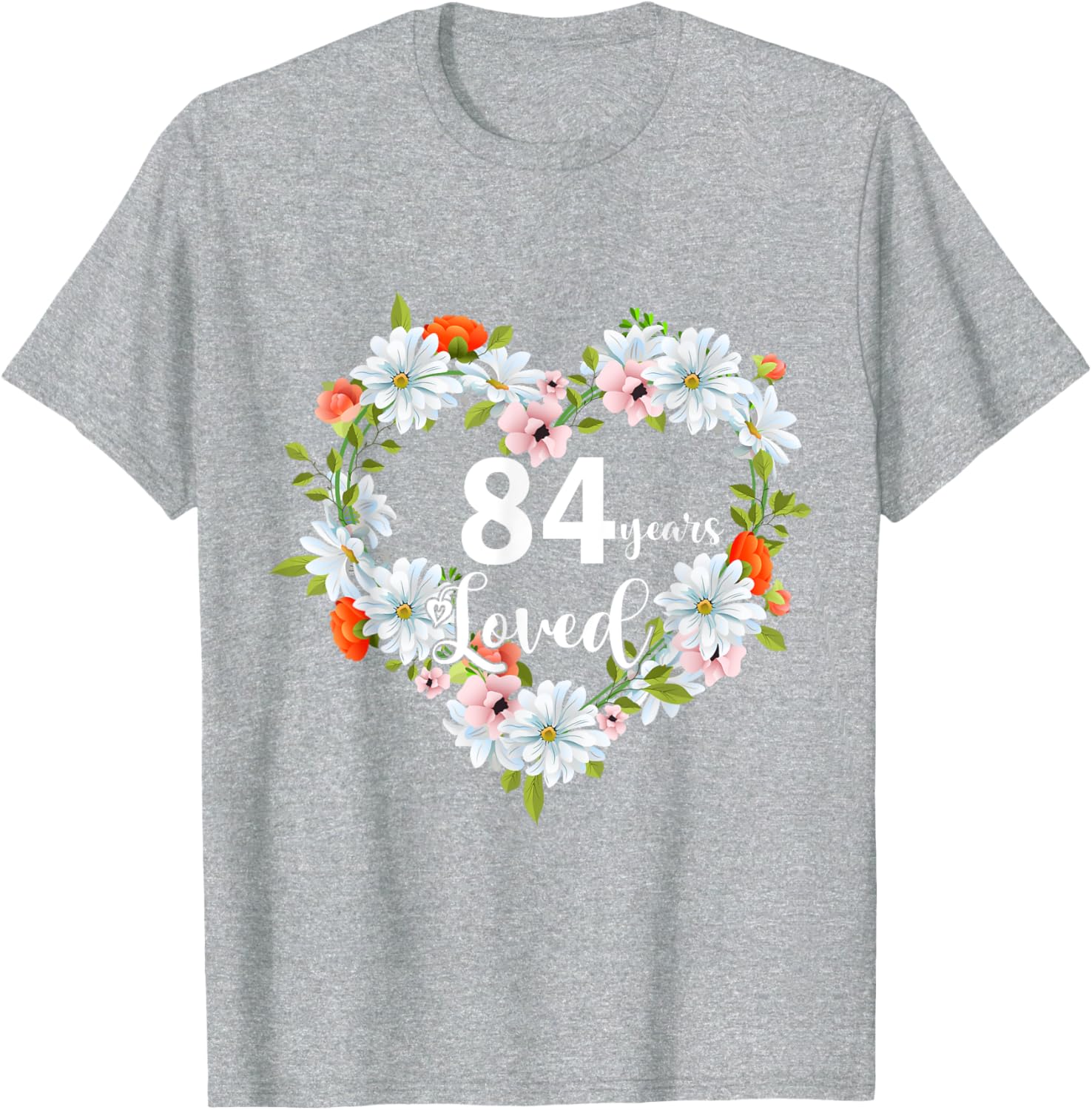 84th Birthday Gift T-Shirt for Women - 84 Years Loved 1941 Design - 21