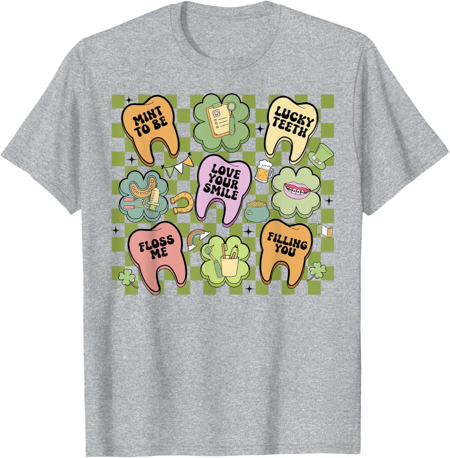 Retro Irish Dentist T-Shirt for St Patrick's Day Dental Squad Fun - 17