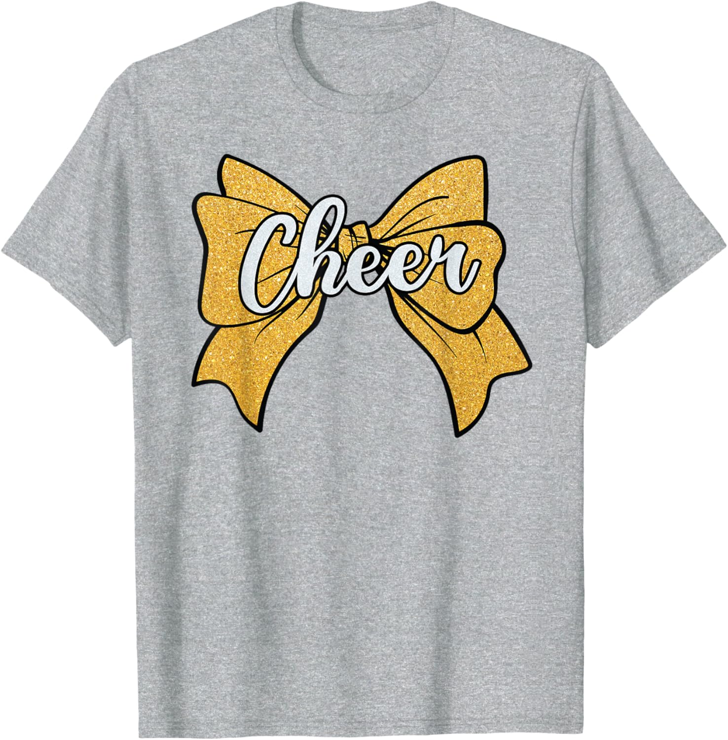 Coquette Yellow Cheerleader T-Shirt with Cheer Bow for Sport Fans - 24