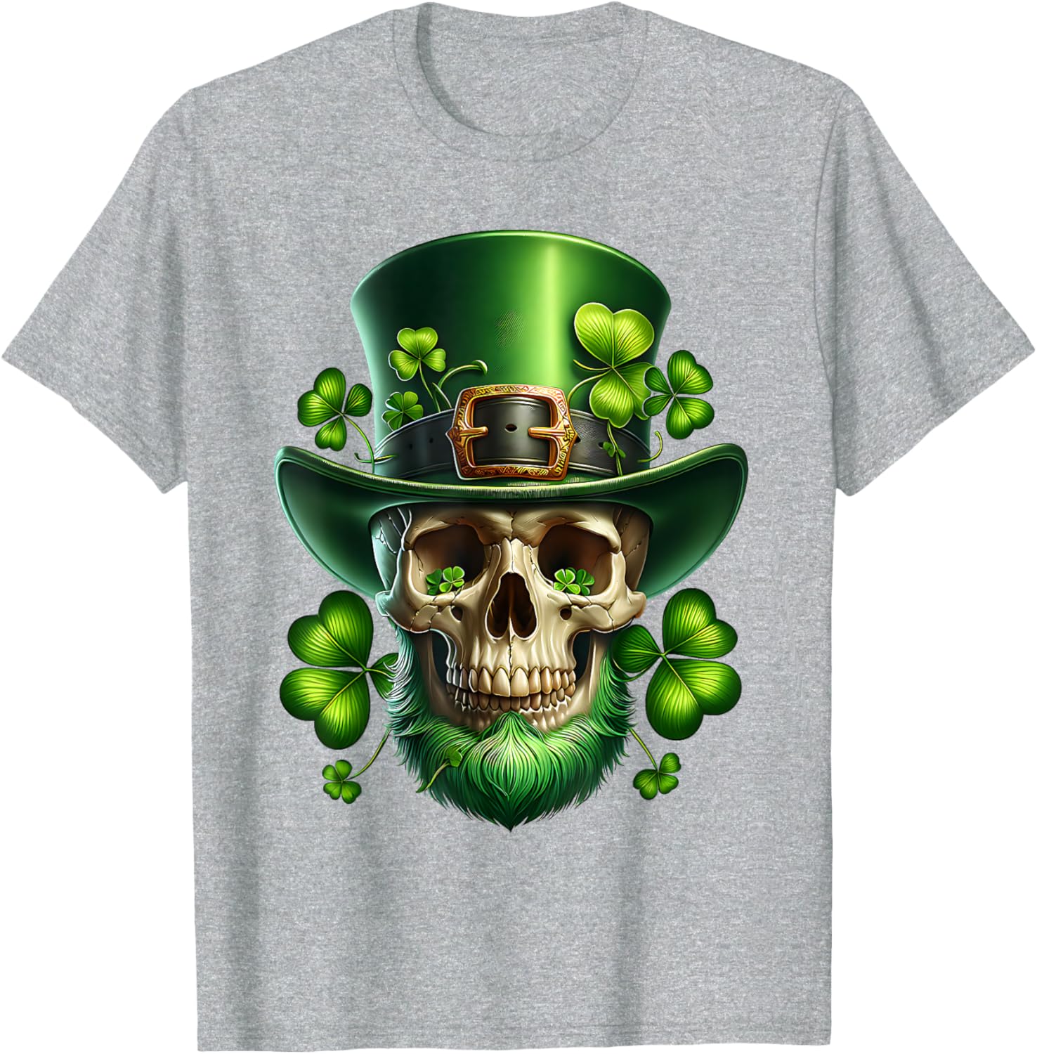 Saint Patrick's Day Sugar Skull T-Shirt for Festive Celebrations - 23