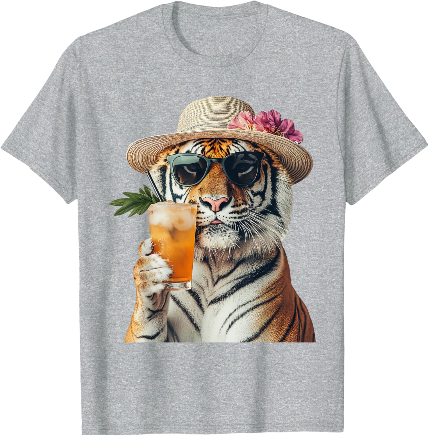 Stylish Tiger Cocktail T-Shirt for Fun Casual Wear and Unique Style - 6