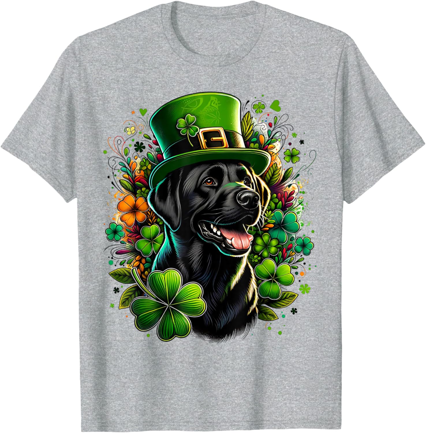 Black Labrador Retriever St Patricks Day T-Shirt for Family Fun - 3