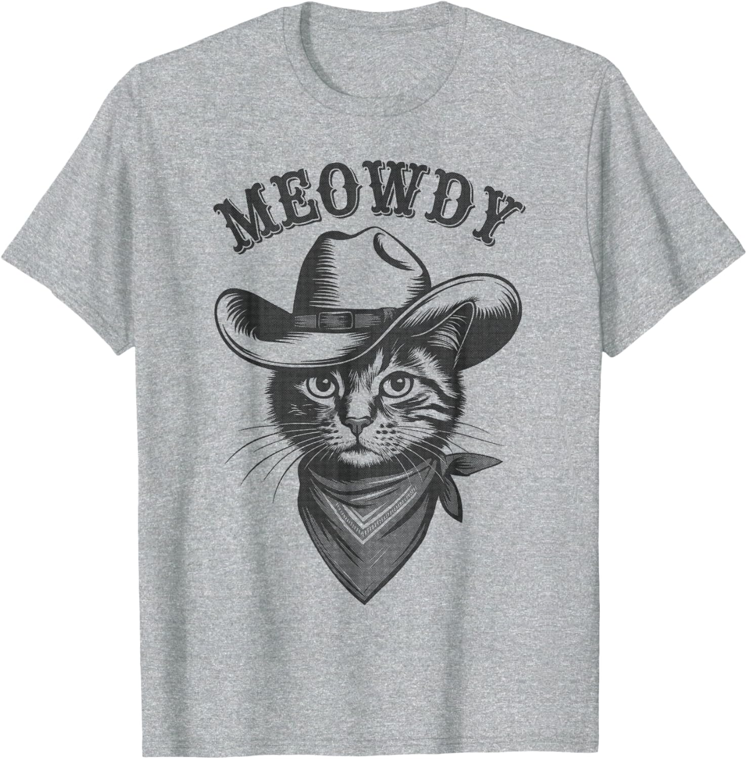 Funny Cowboy Cat Graphic T-Shirt for Cat Lovers and Cat Dads - 1