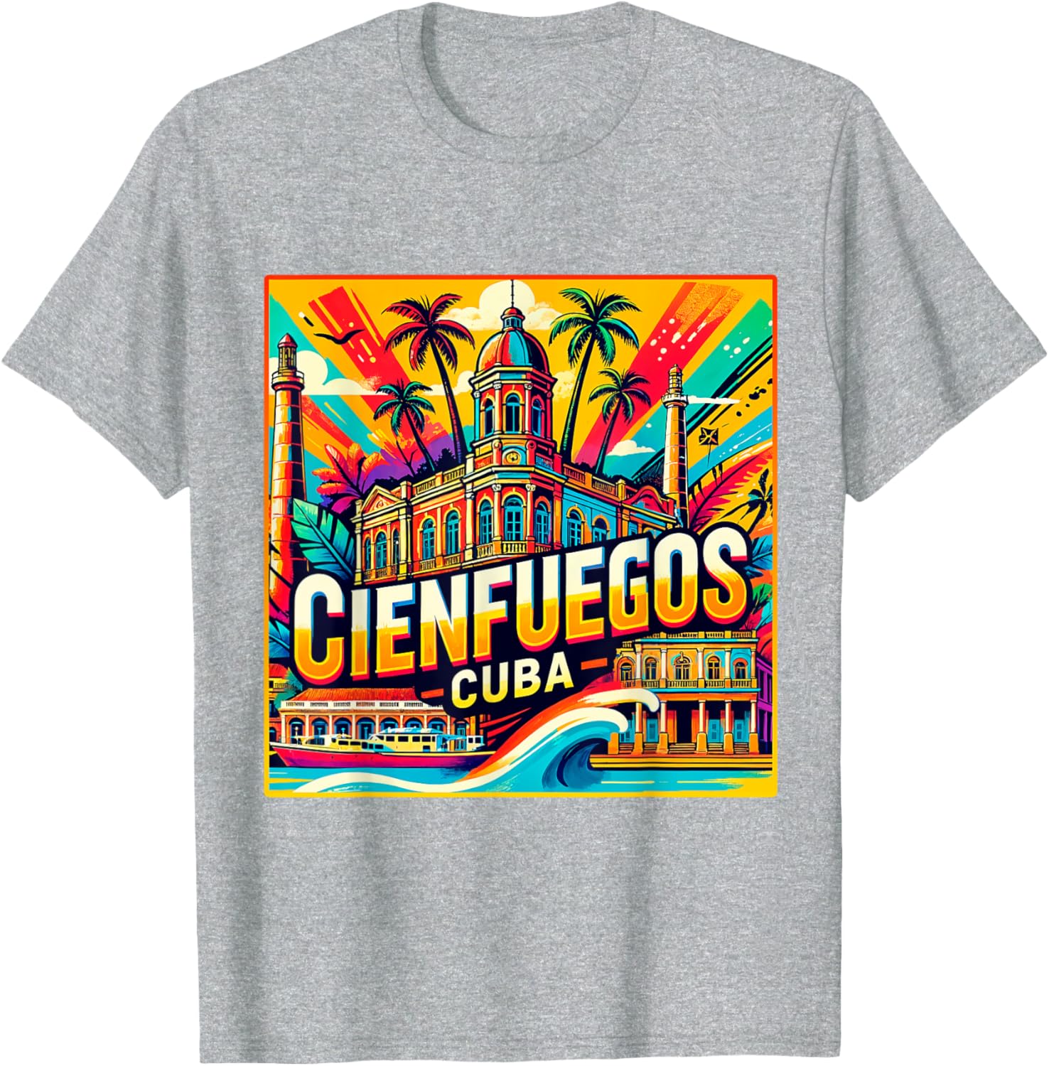 Cienfuegos Cuba Vintage Retro T-Shirt for Family Trips and Adventures - 18