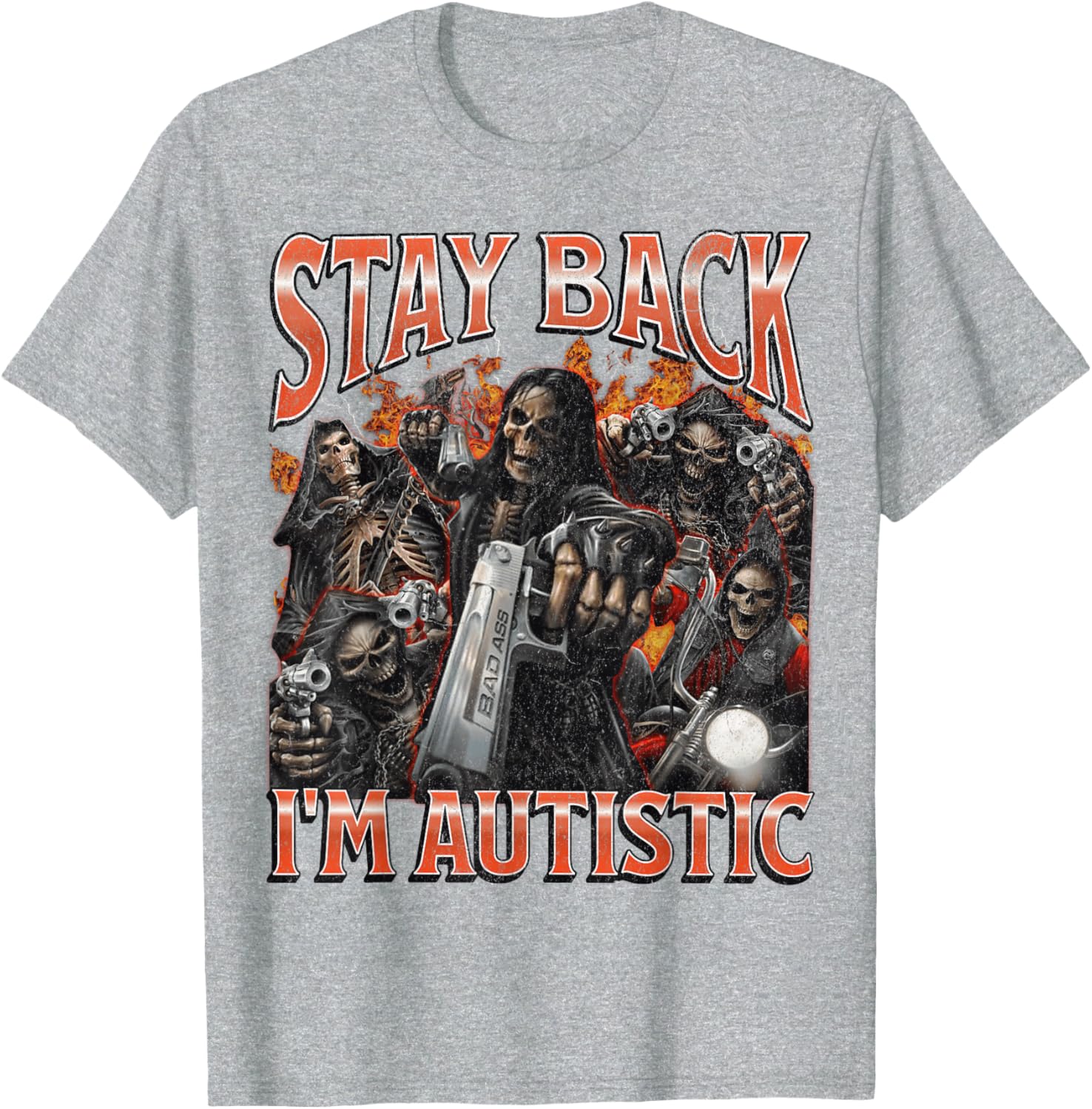 Funny Autistic Skeleton Meme Graphic T-Shirt for Unique Style and Comfort - 22