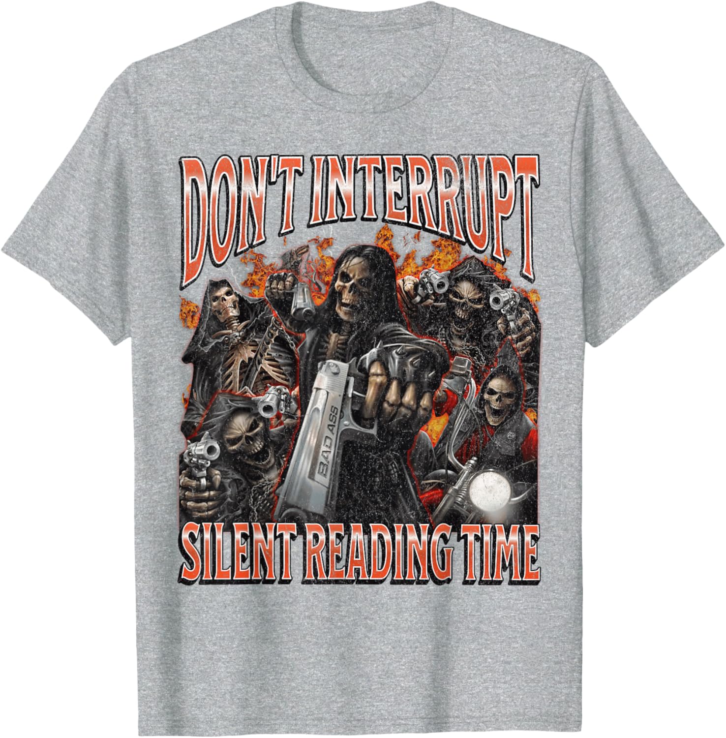 Funny Skeleton Meme T-Shirt Perfect for Silent Reading Time Lovers - 14